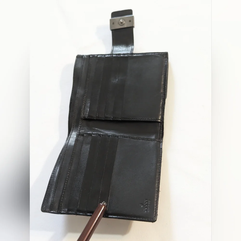 Gucci Vintage Leather & Canvas Wallet - Picture 7 of 12